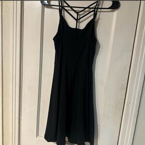 Express Black Strappy Midi Dress